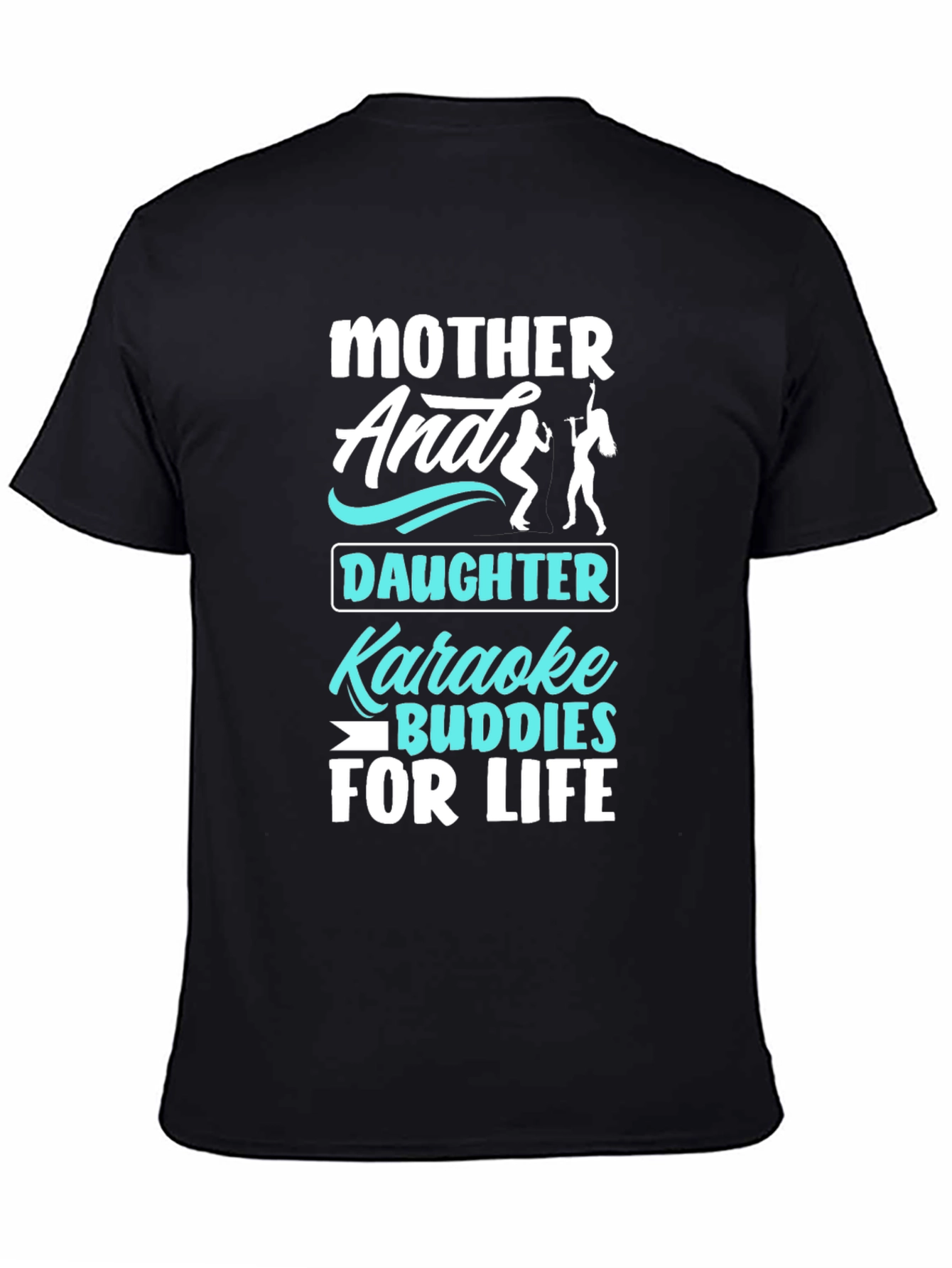 Mother Daughter Karaoke Buddies Black T-Shirt