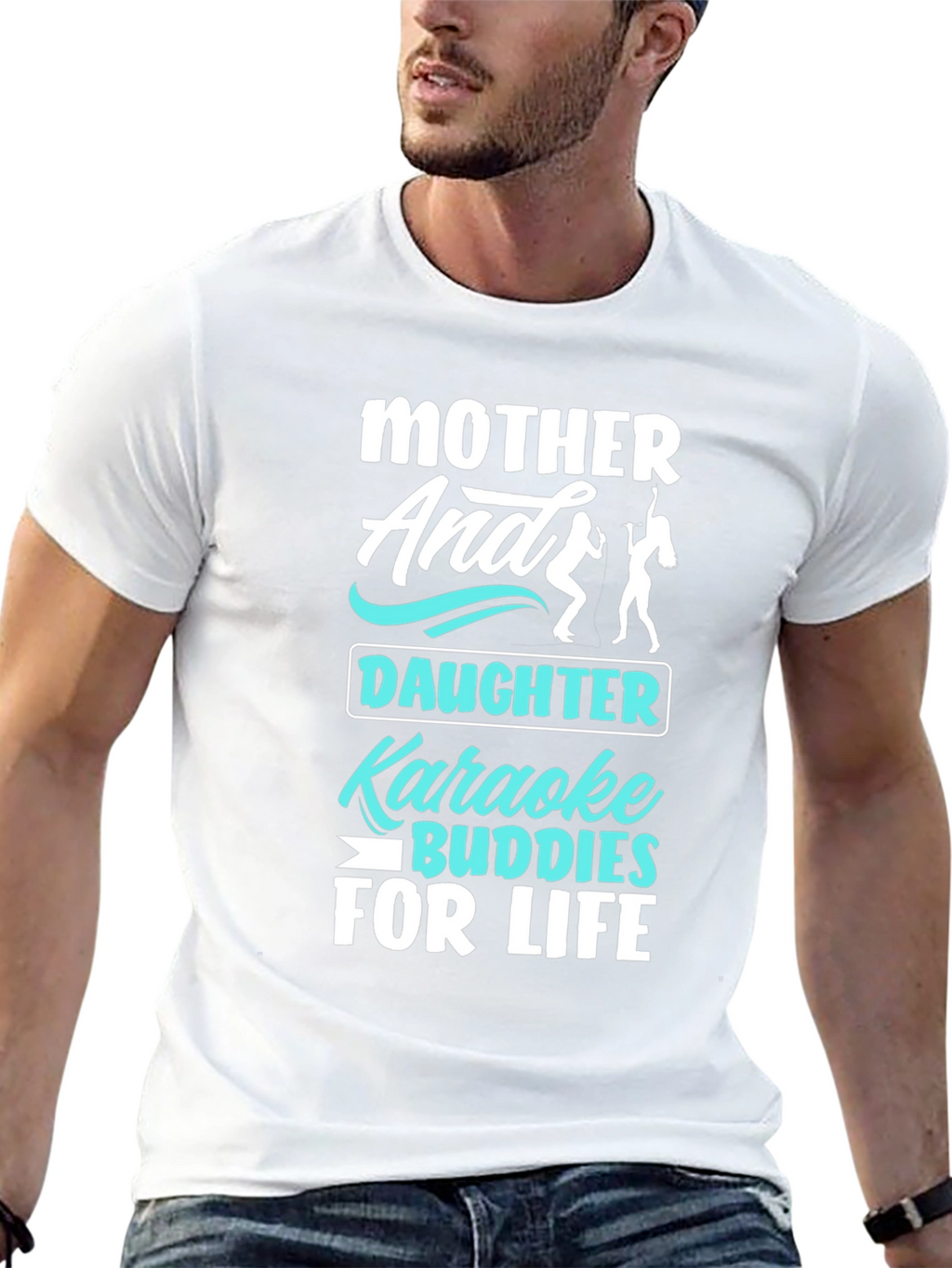Mother Daughter Karaoke Buddies Black T-Shirt