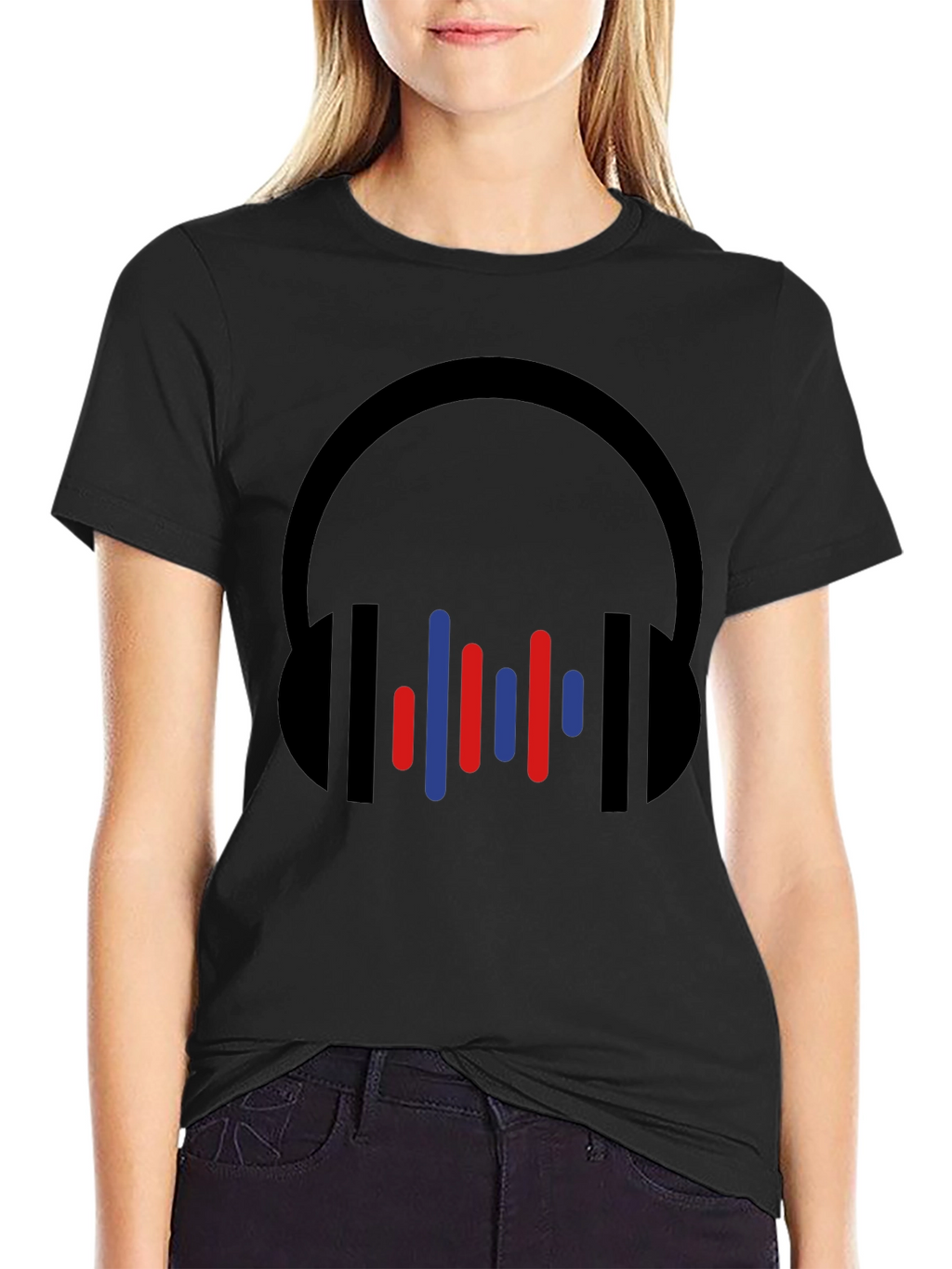 Modern Headphones Graphic Tee - Black