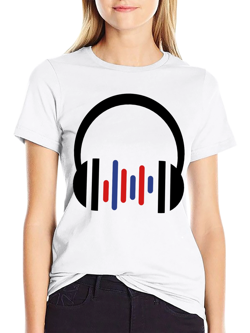 Modern Headphones Graphic Tee - Black