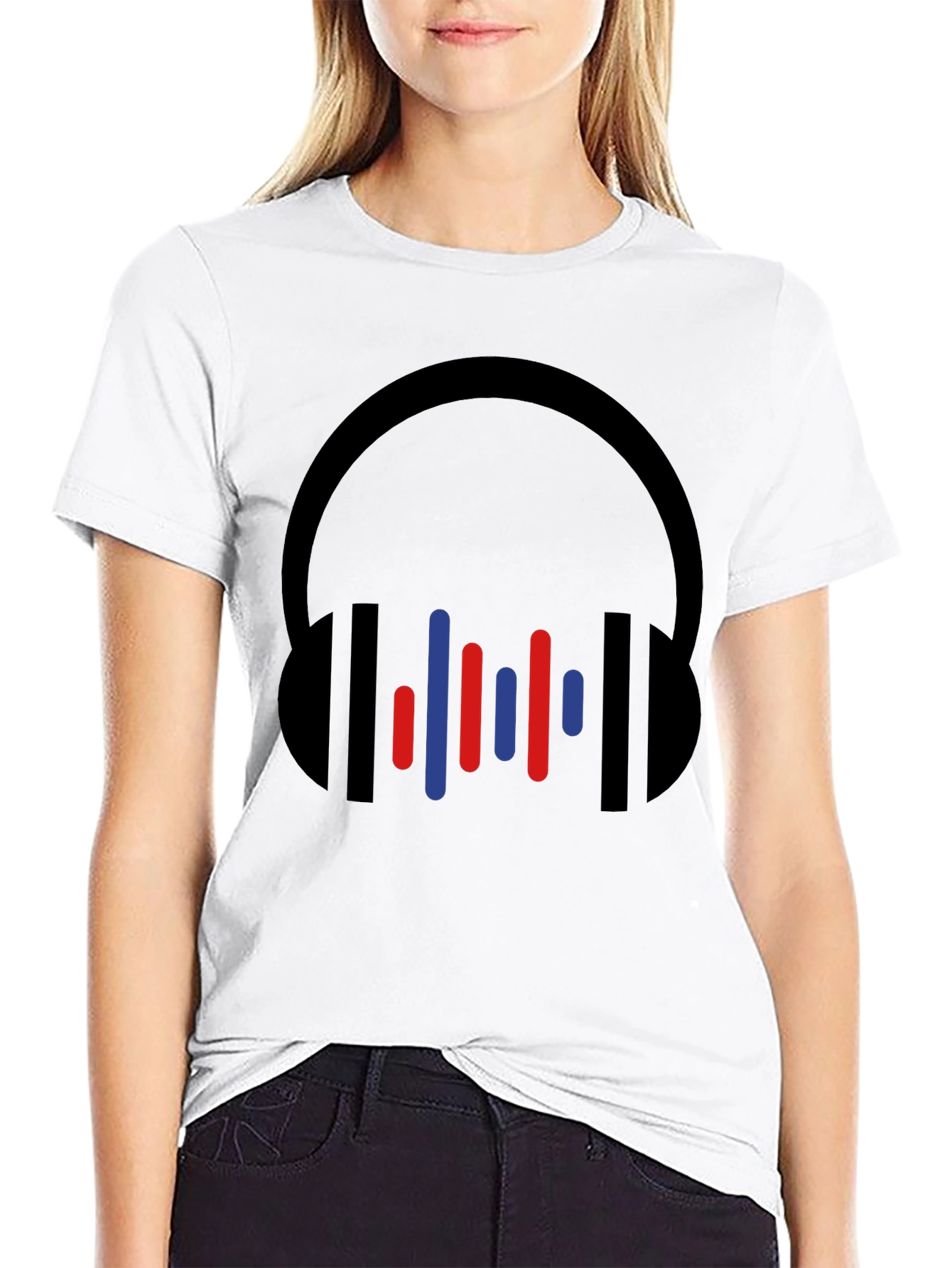 Modern Headphones Graphic Tee - Black