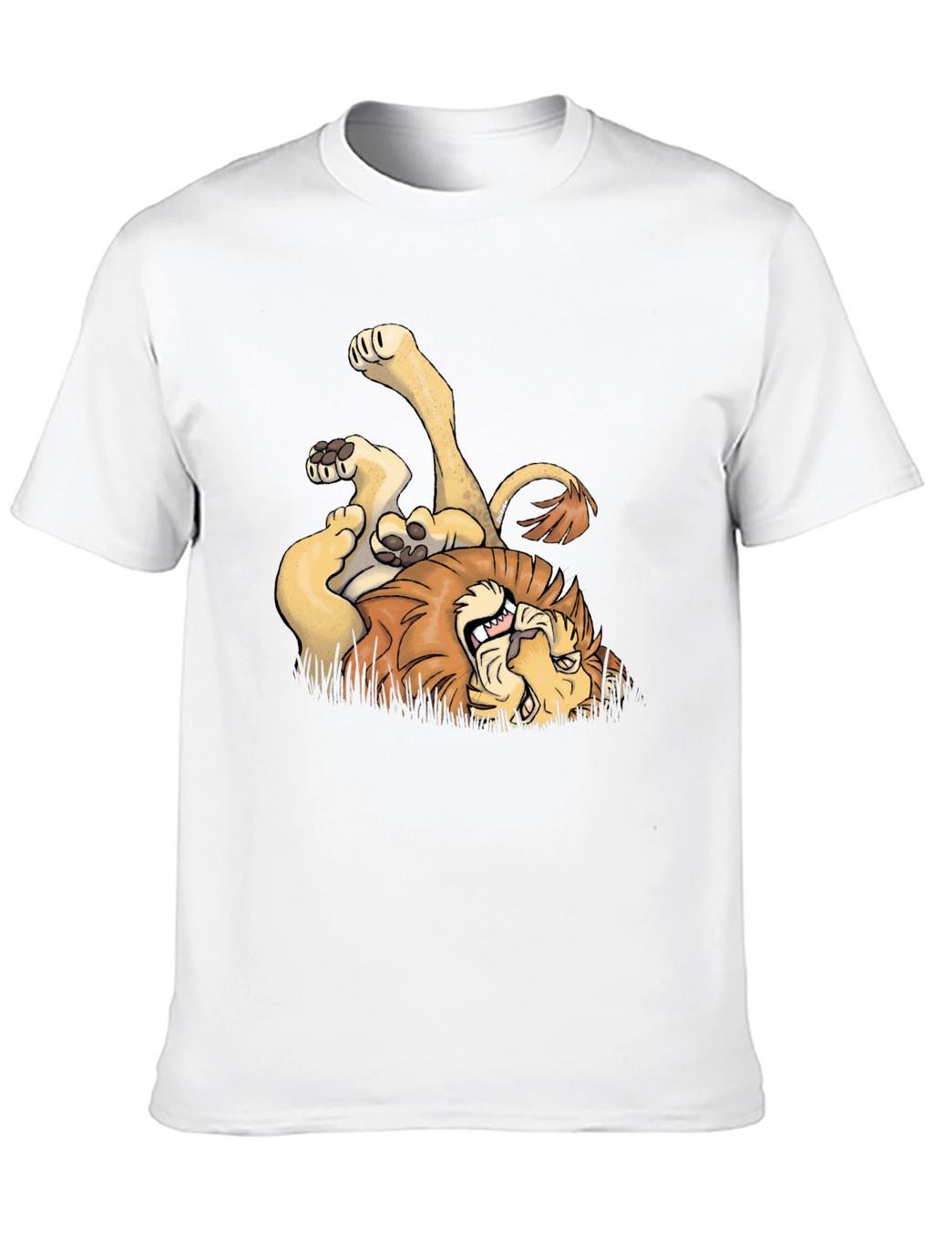 Cartoon Lion Graphic Tee - Black
