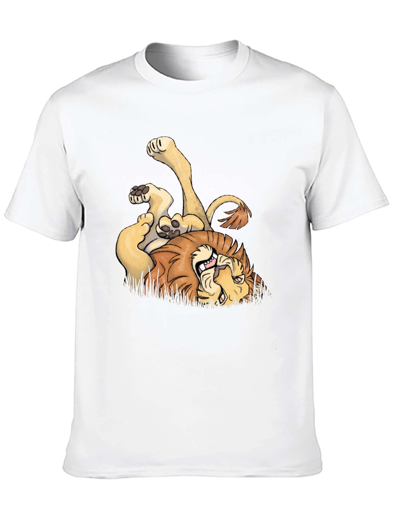 Cartoon Lion Graphic Tee - Black