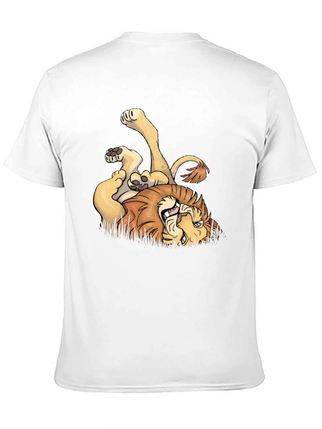Cartoon Lion Graphic Tee - Black