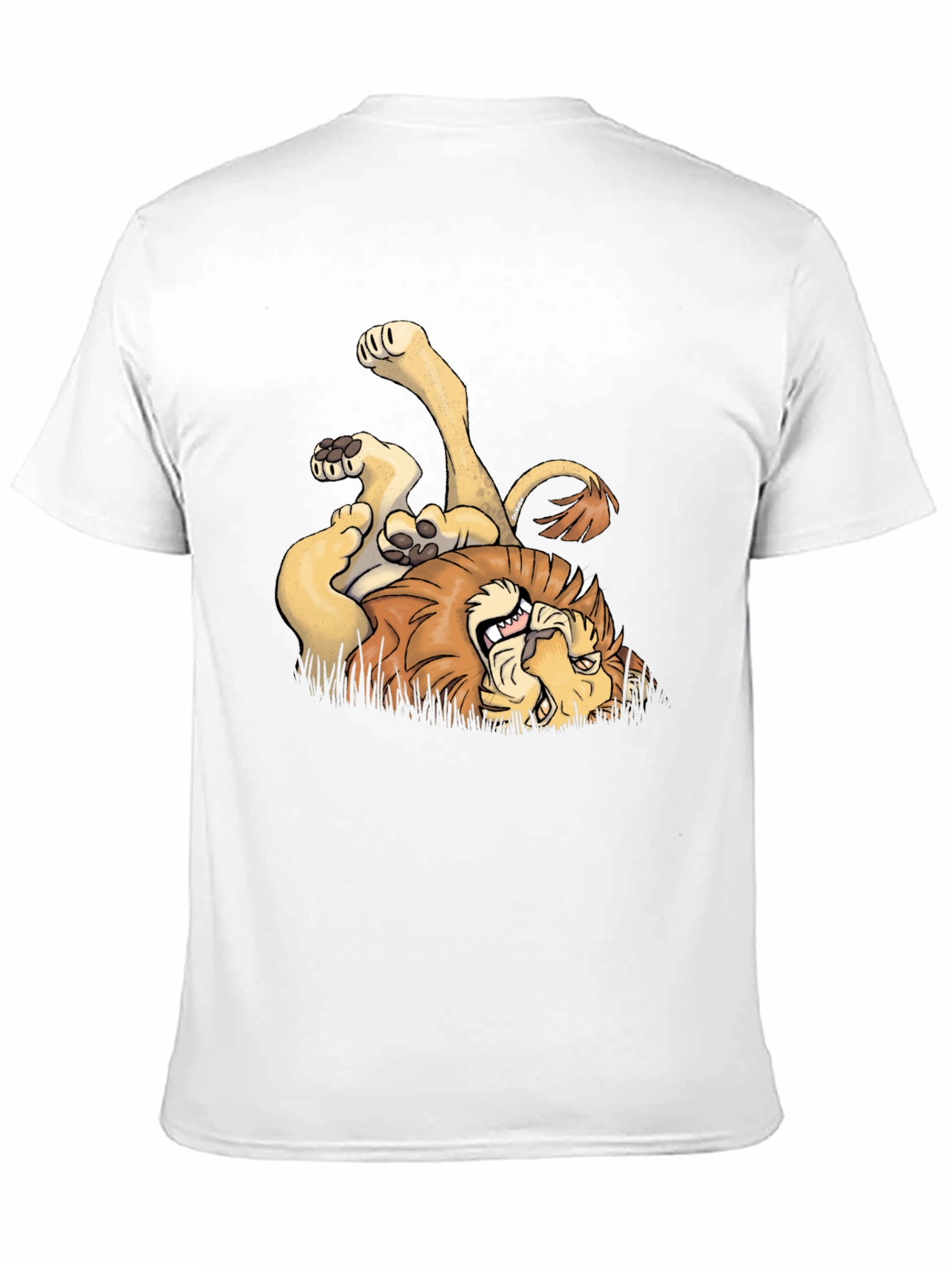 Cartoon Lion Graphic Tee - Black