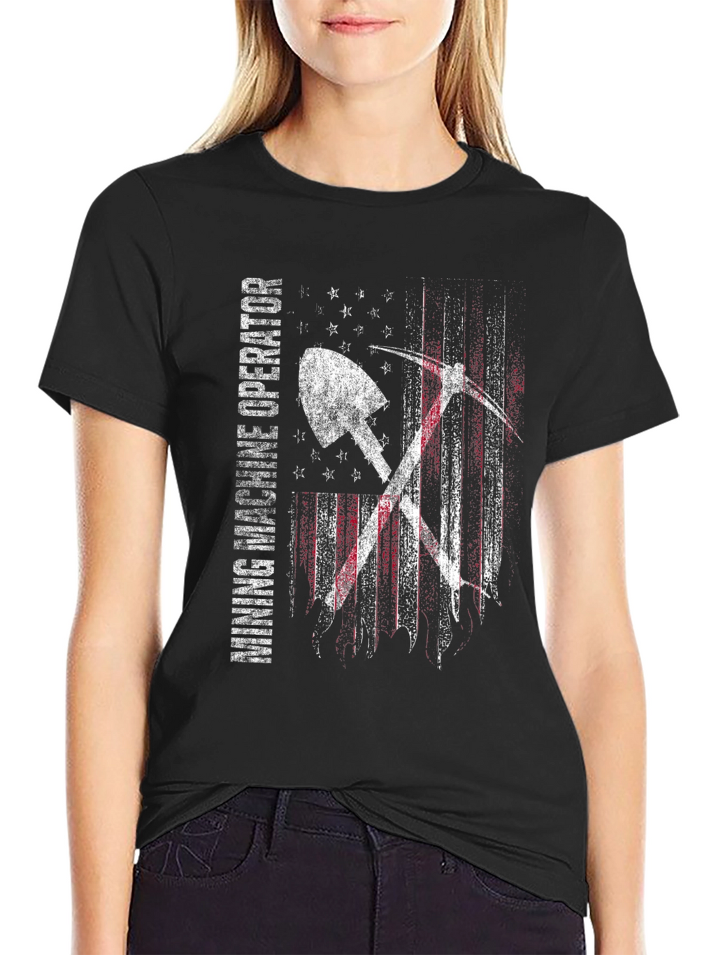 Mining Machine Operator USA Flag T-Shirt