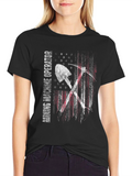 Mining Machine Operator USA Flag T-Shirt