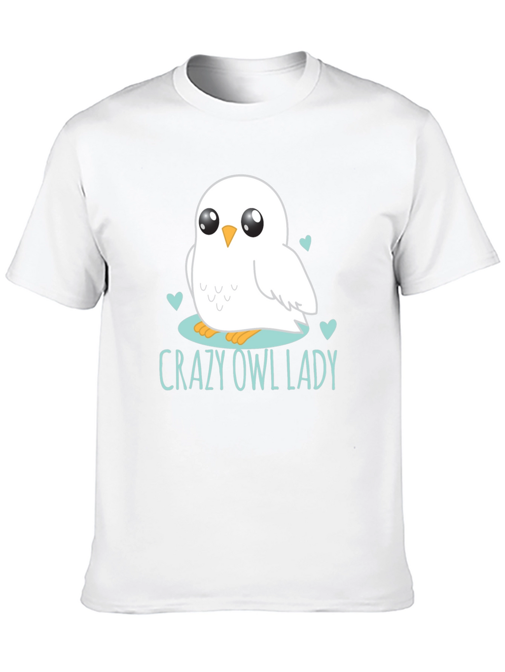 Cute Owl Lady Graphic Tee - Black Cotton T-Shirt