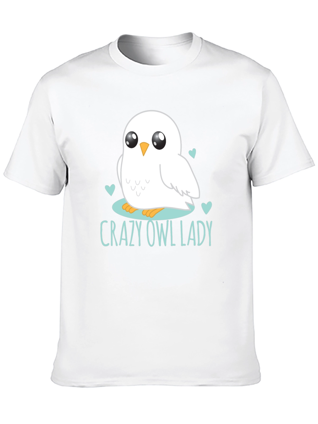 Cute Owl Lady Graphic Tee - Black Cotton T-Shirt