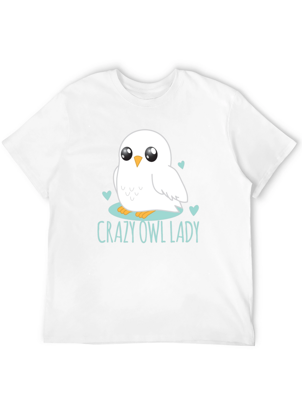 Cute Owl Lady Graphic Tee - Black Cotton T-Shirt