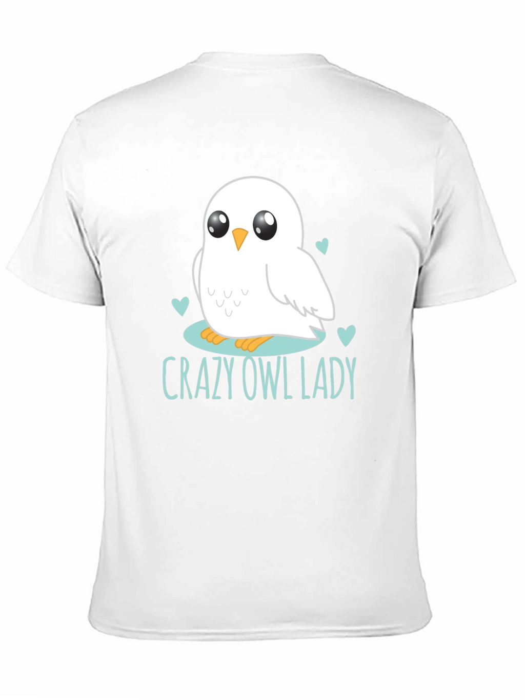 Cute Owl Lady Graphic Tee - Black Cotton T-Shirt