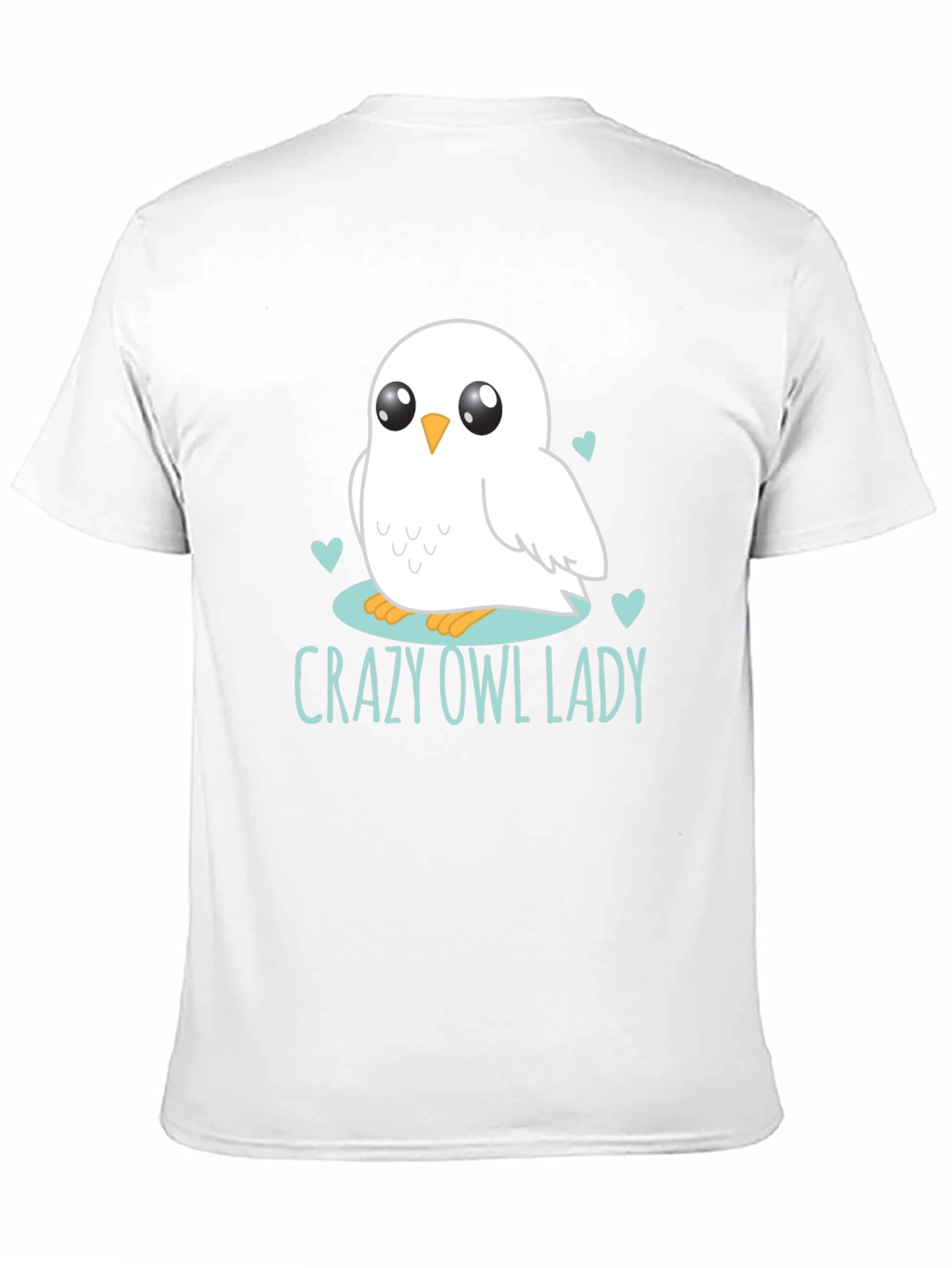 Cute Owl Lady Graphic Tee - Black Cotton T-Shirt