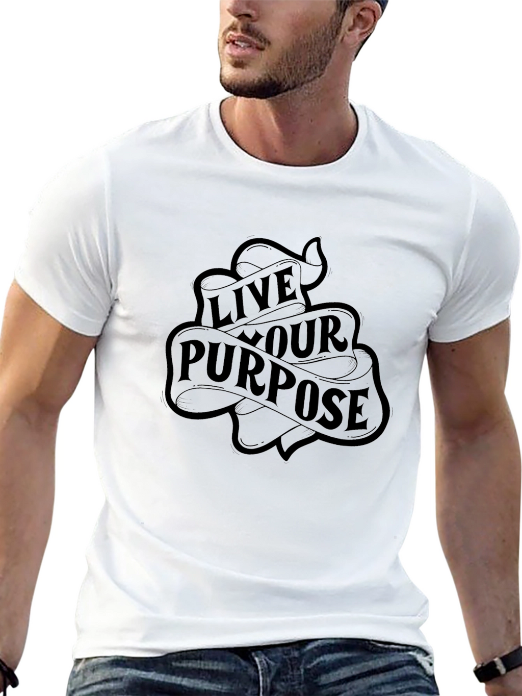 Live Your Purpose Black Graphic Tee