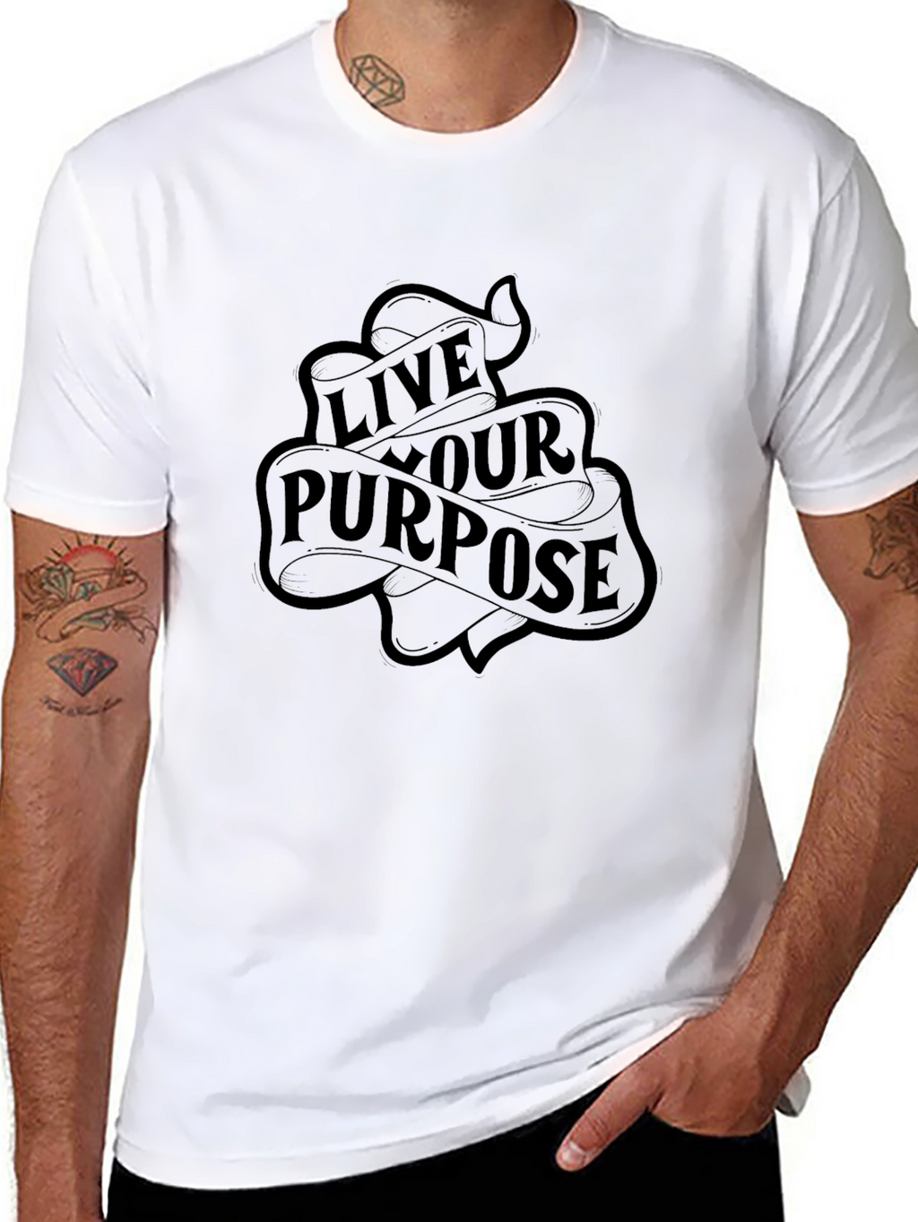 Live Your Purpose Black Graphic Tee