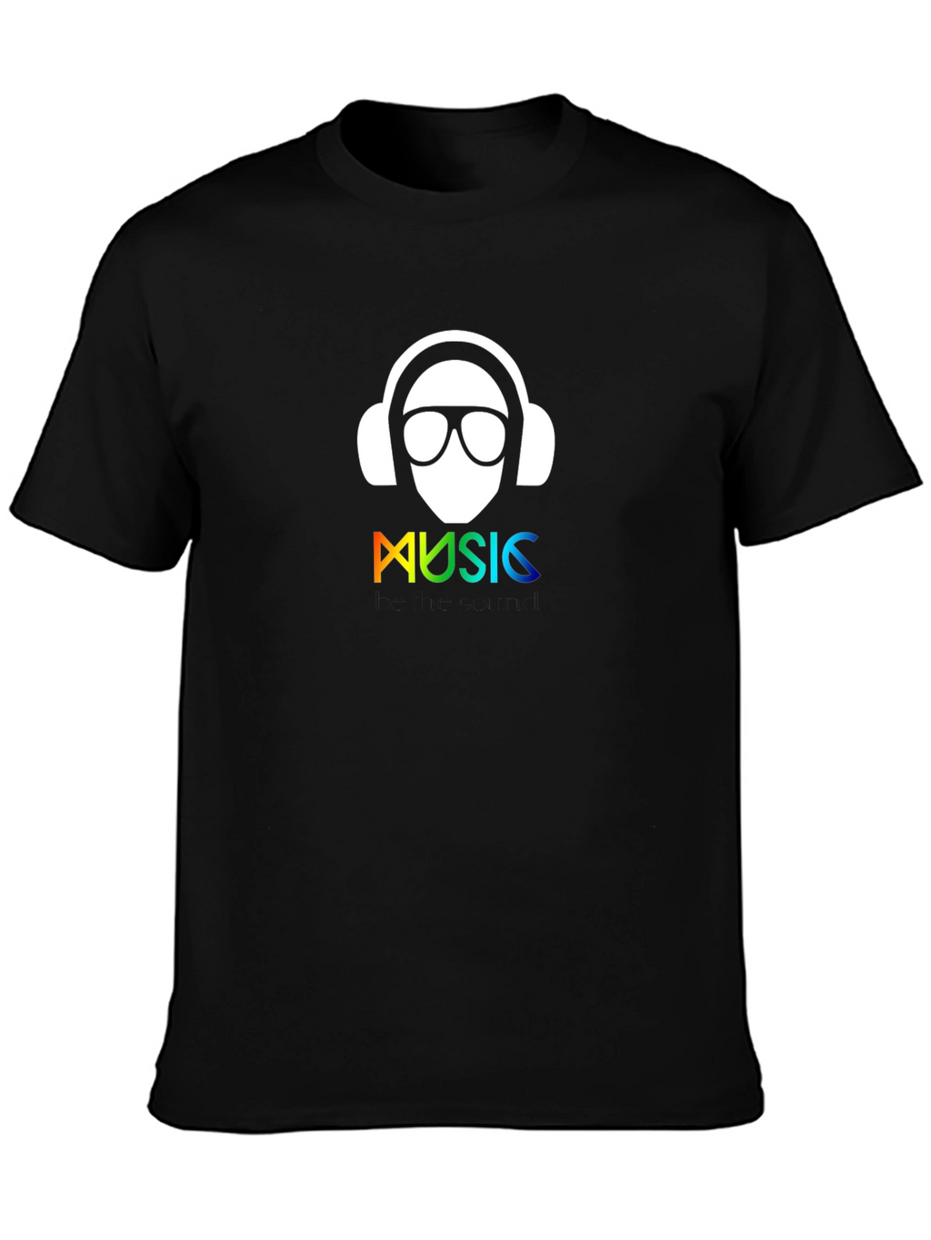 Music Lover Tee - Graphic Print Black T-Shirt