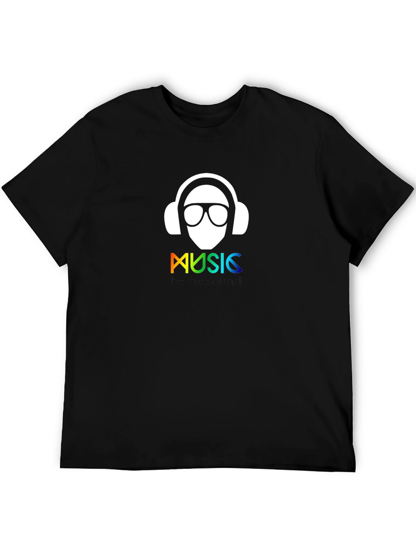 Music Lover Tee - Graphic Print Black T-Shirt