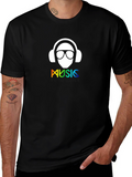 Music Lover Tee - Graphic Print Black T-Shirt