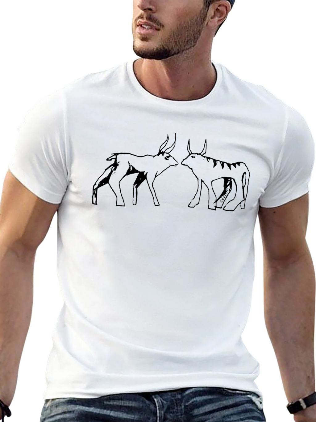Stylized Bull Graphic Tee
