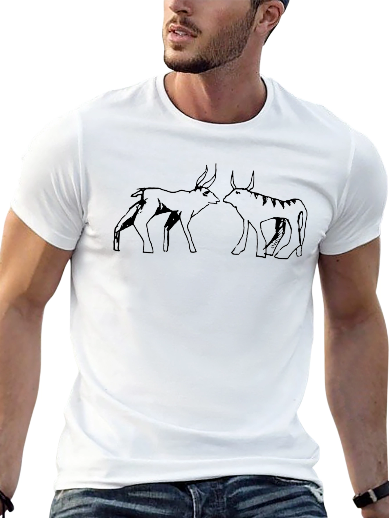 Stylized Bull Graphic Tee