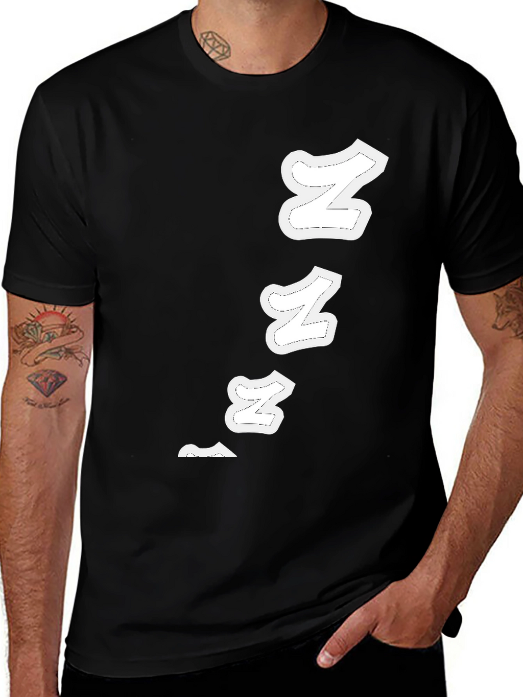 Sleepy Zs Black Cotton Graphic T-Shirt