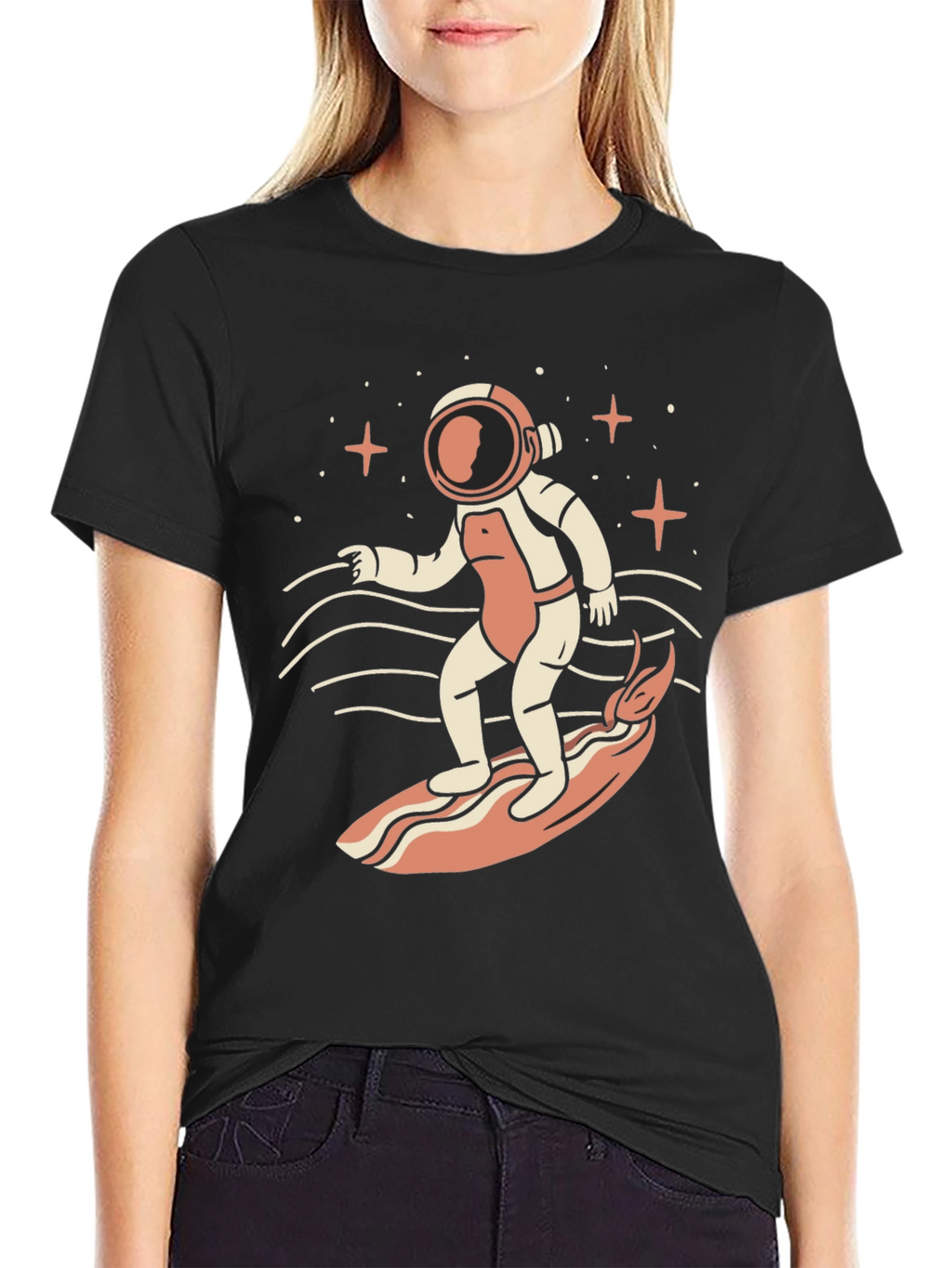 Astronaut Surfing Graphic T-Shirt