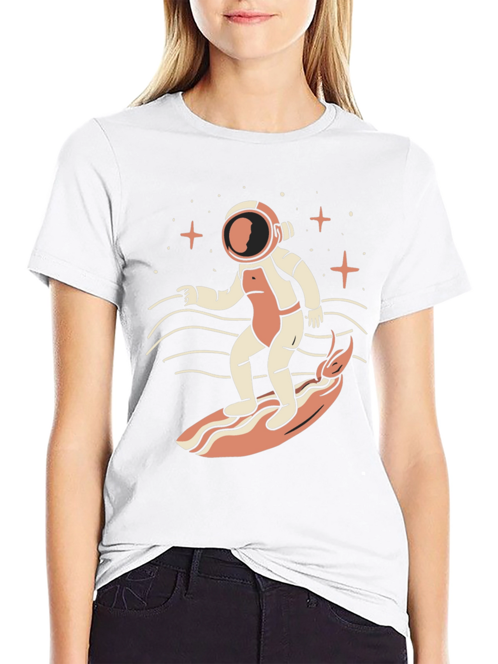 Astronaut Surfing Graphic T-Shirt
