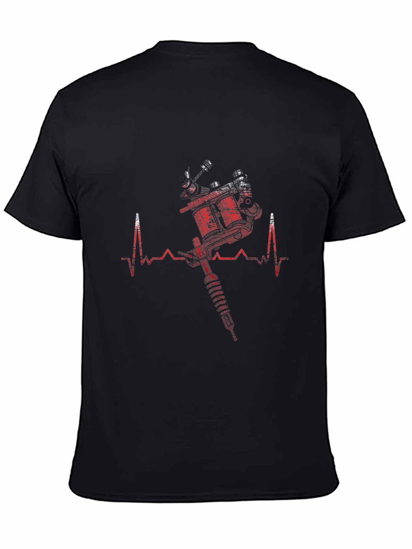 Tattoo Machine Heartbeat Black T-Shirt