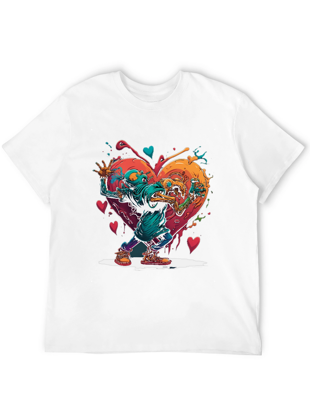 Heart Monster Graphic Tee - Artistic Style