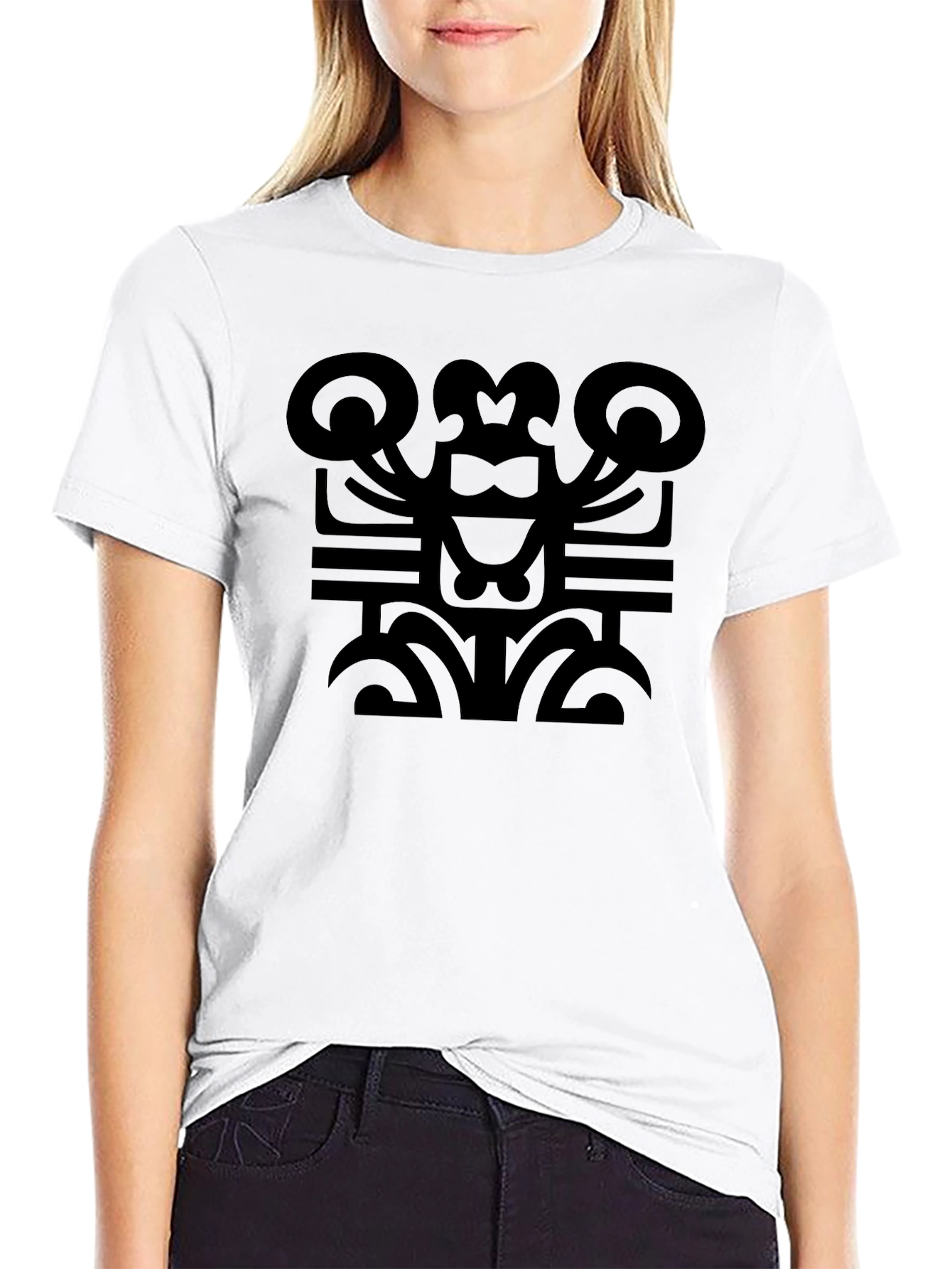Abstract Graphic Print T-Shirt - Black