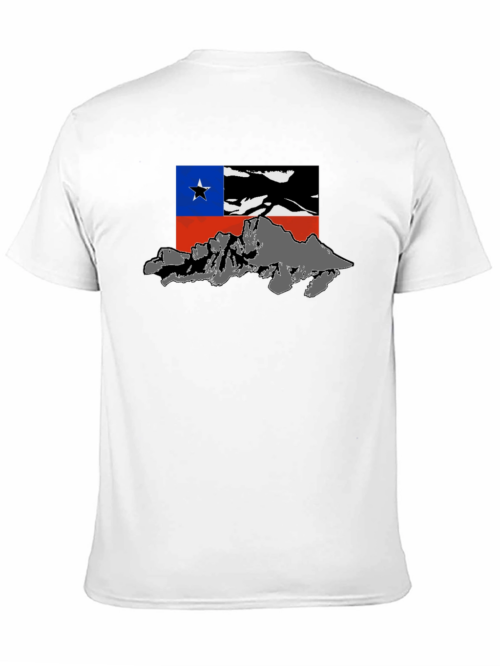 Chile Flag Mountain Graphic Black T-Shirt