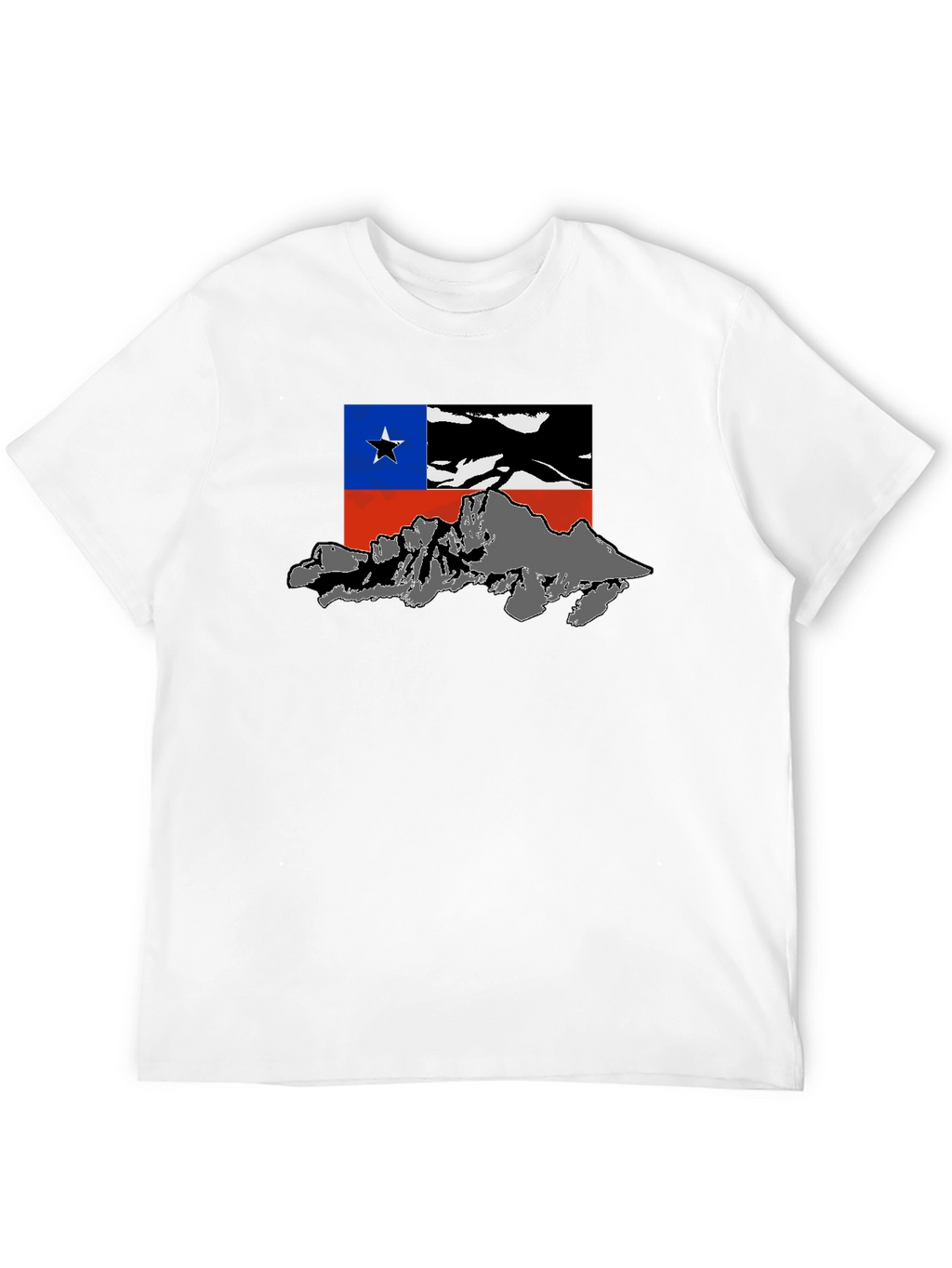 Chile Flag Mountain Graphic Black T-Shirt