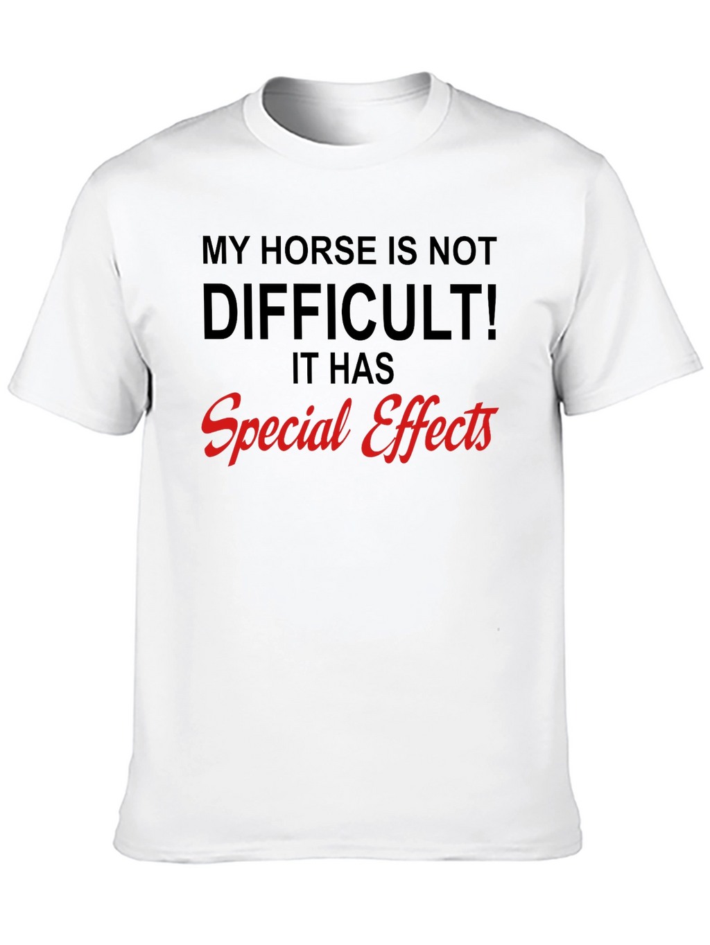 Funny Horse Special Effects Black Graphic T-Shirt