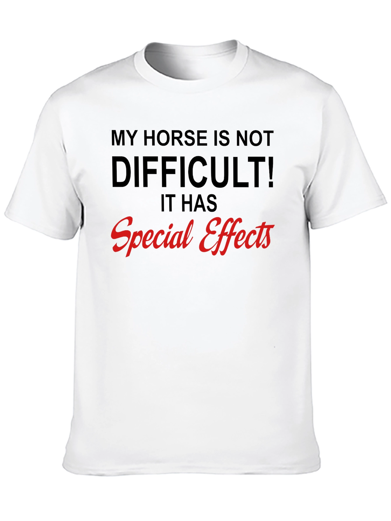 Funny Horse Special Effects Black Graphic T-Shirt