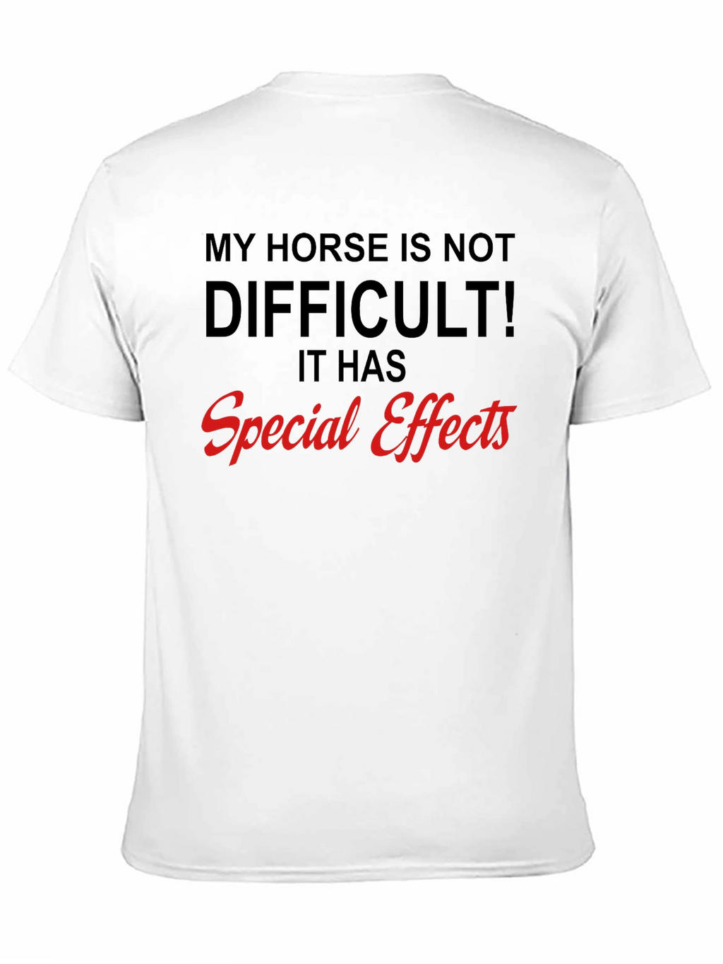 Funny Horse Special Effects Black Graphic T-Shirt