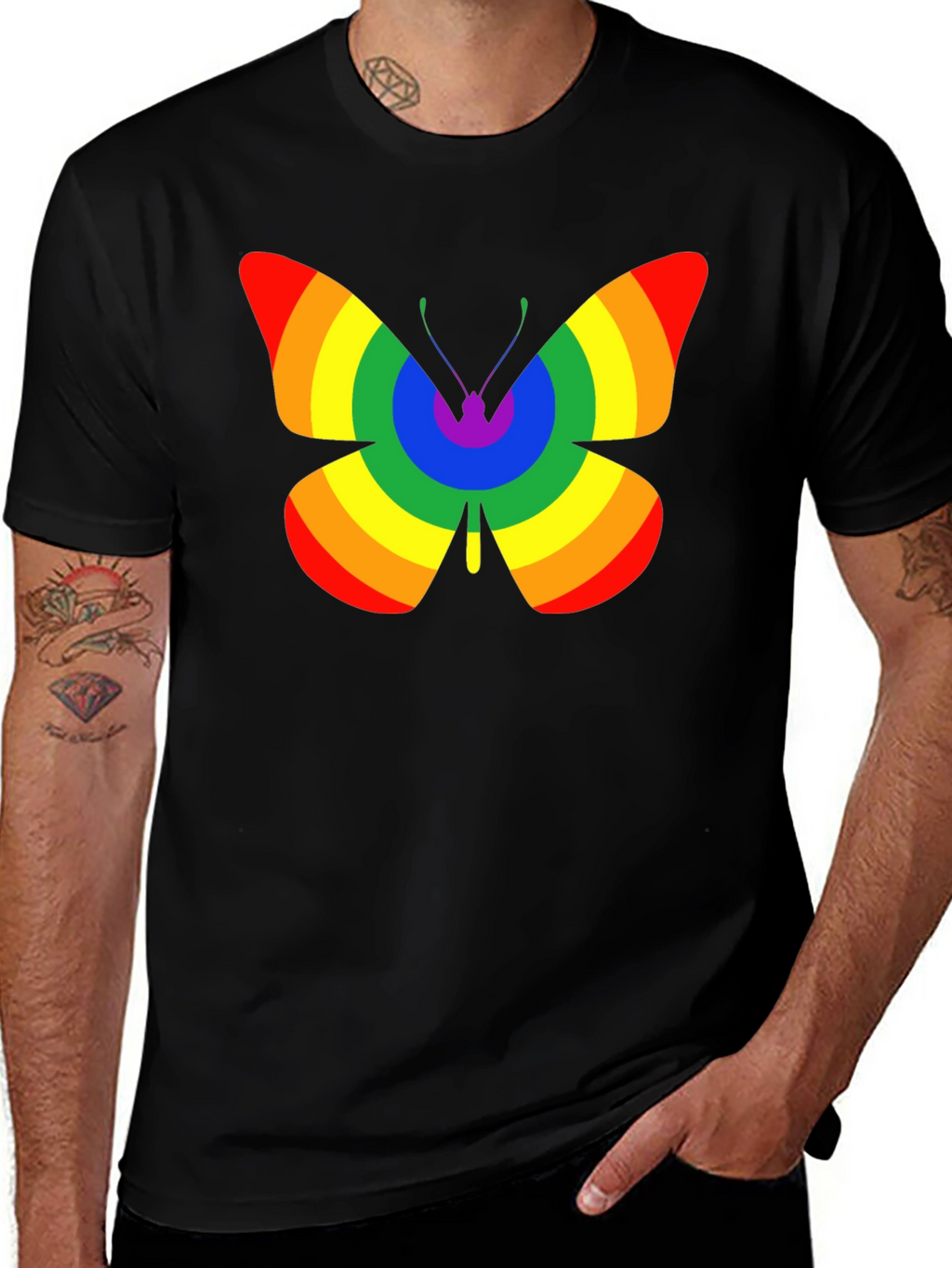 Rainbow Butterfly Graphic Tee