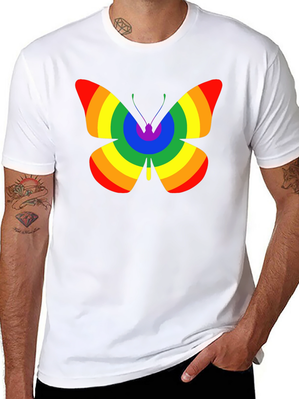 Rainbow Butterfly Graphic Tee