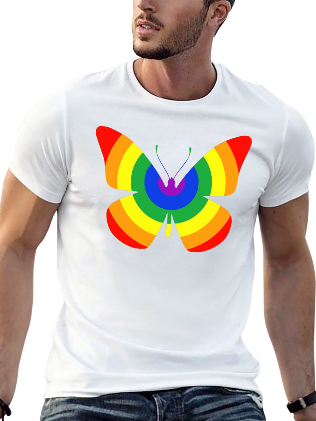 Rainbow Butterfly Graphic Tee