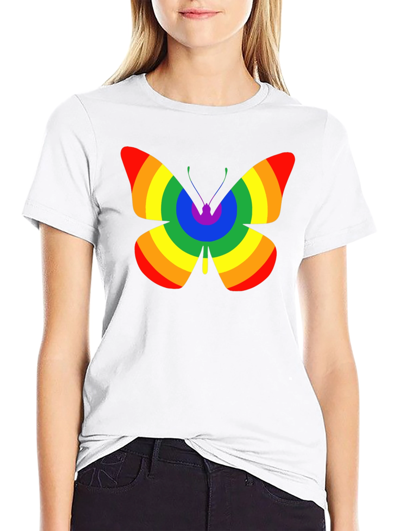 Rainbow Butterfly Graphic Tee