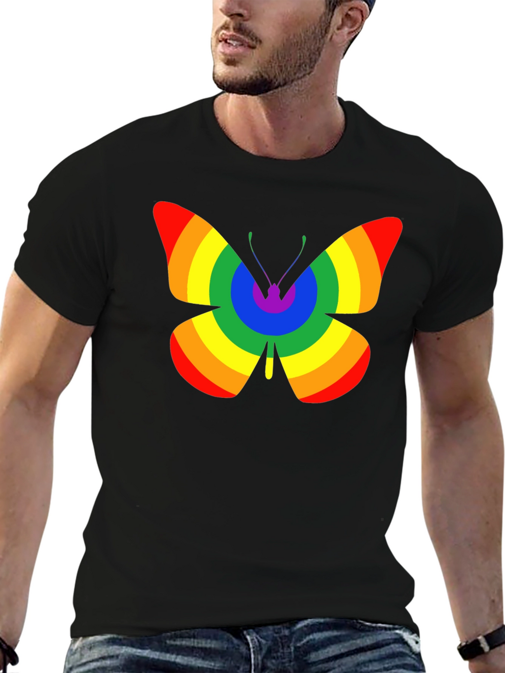 Rainbow Butterfly Graphic Tee