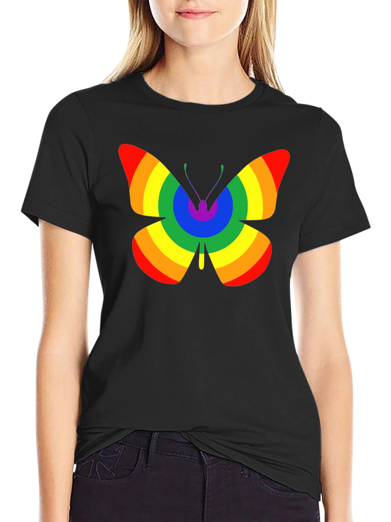 Rainbow Butterfly Graphic Tee