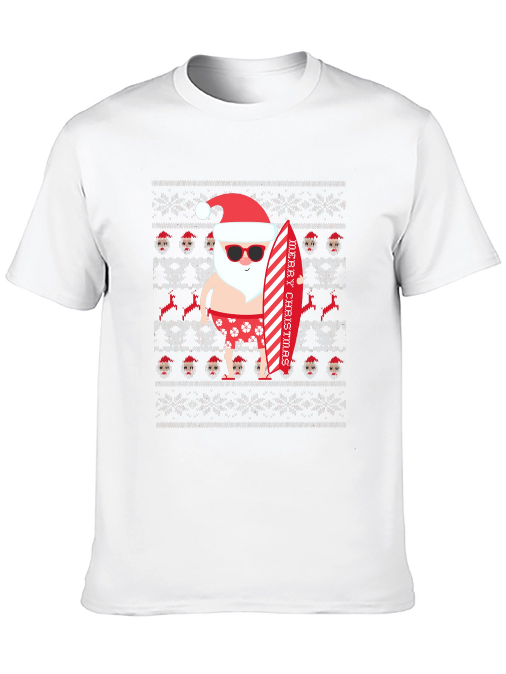 Beach Santa Ugly Christmas T-Shirt