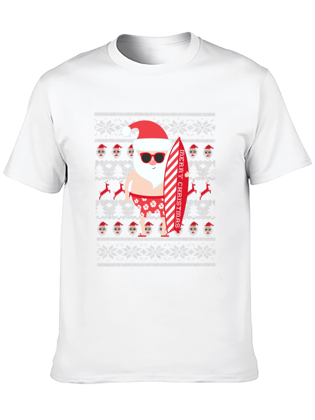 Beach Santa Ugly Christmas T-Shirt