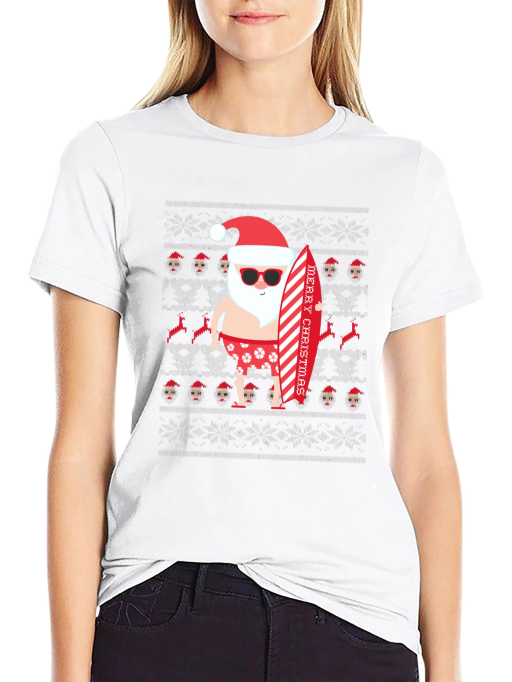 Beach Santa Ugly Christmas T-Shirt