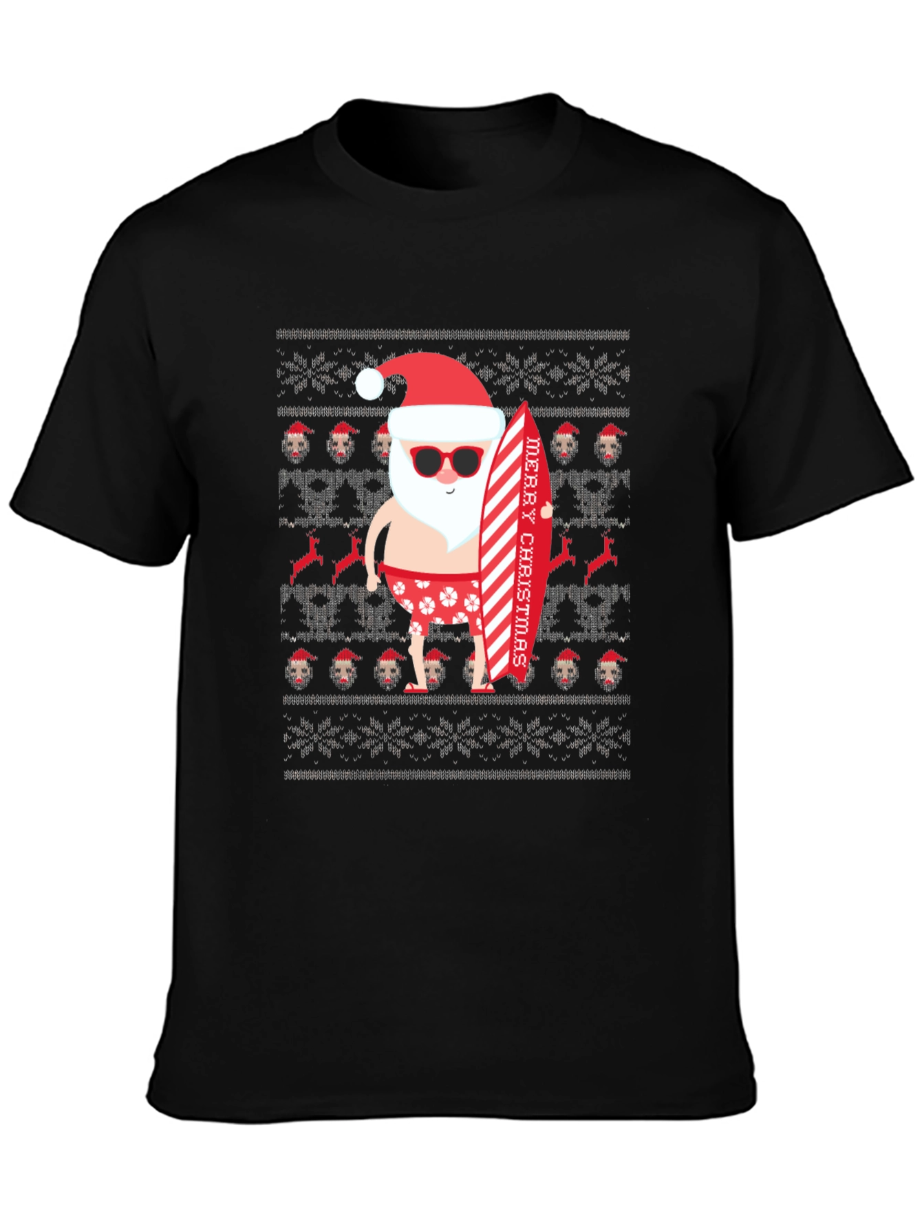 Beach Santa Ugly Christmas T-Shirt