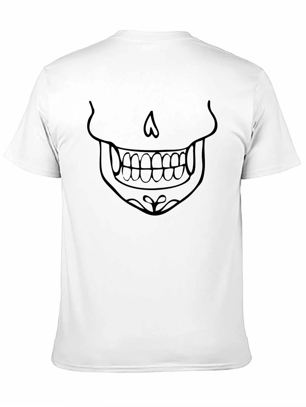 Skull Face Graphic Tee - Black Cotton T-Shirt