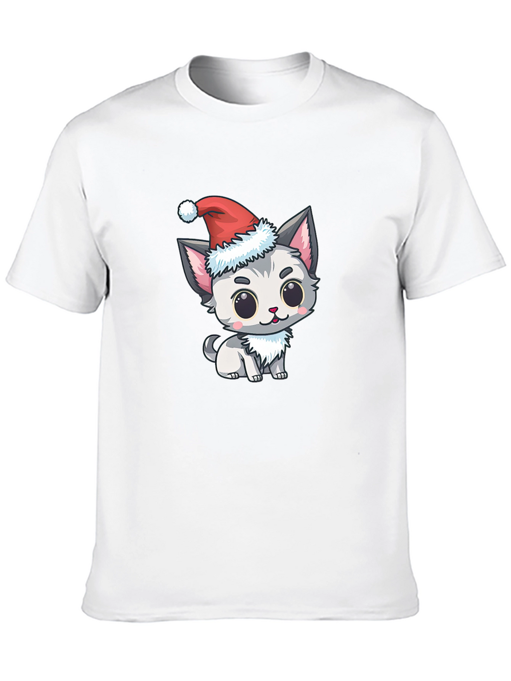 Festive Kitten Tee - Cute Holiday Apparel