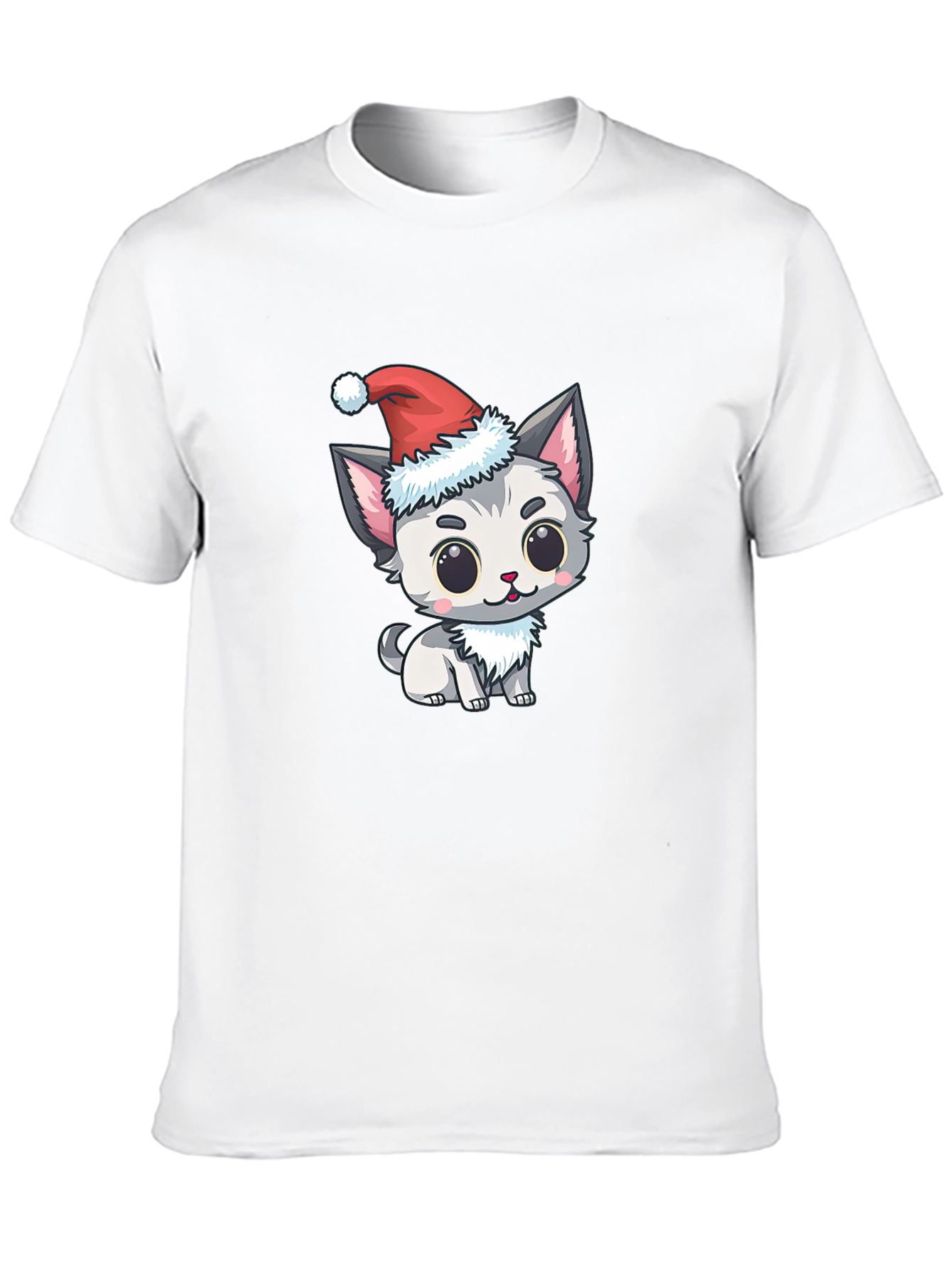 Festive Kitten Tee - Cute Holiday Apparel