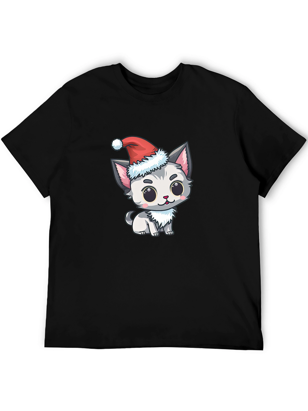 Festive Kitten Tee - Cute Holiday Apparel