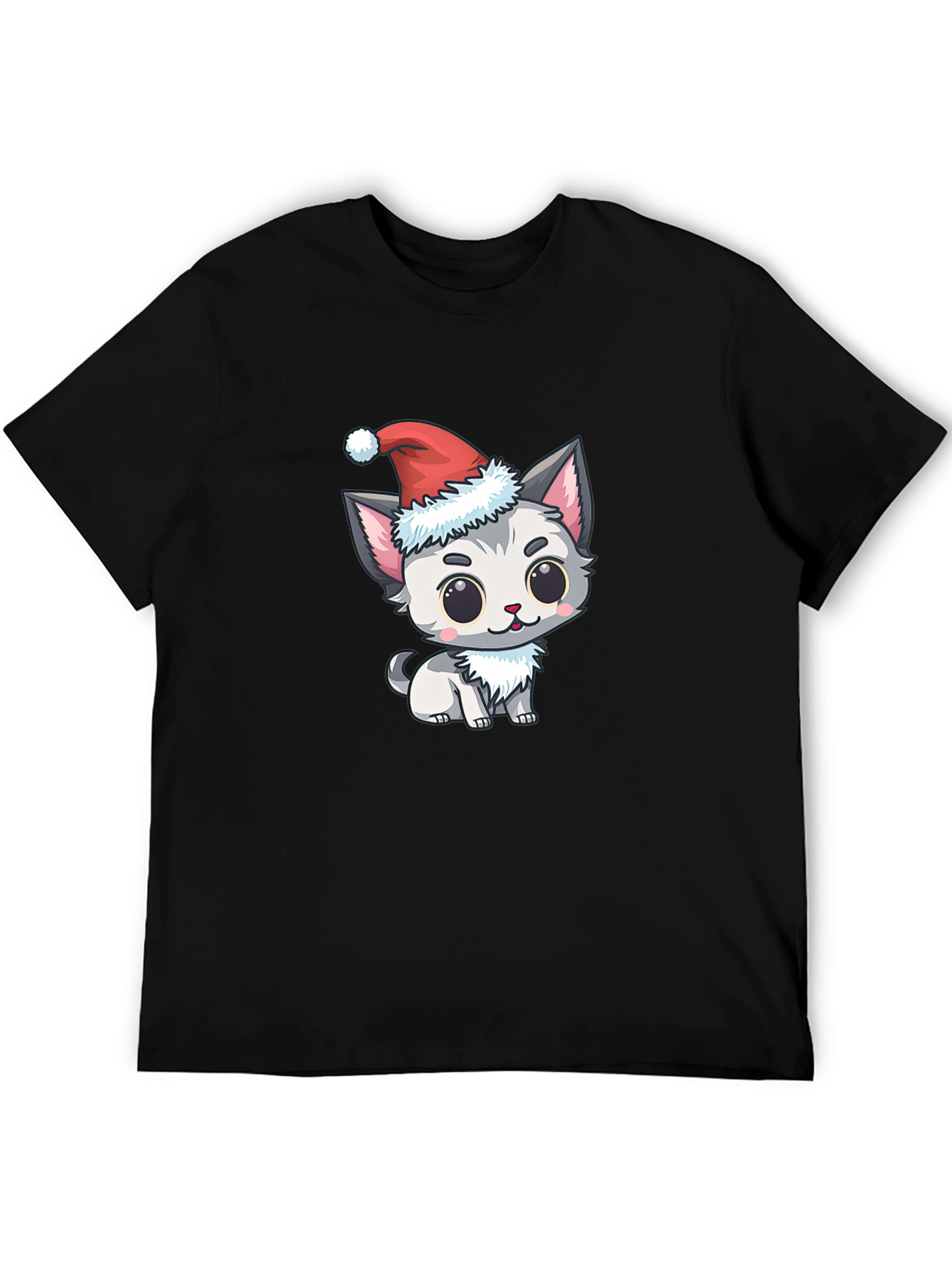 Festive Kitten Tee - Cute Holiday Apparel