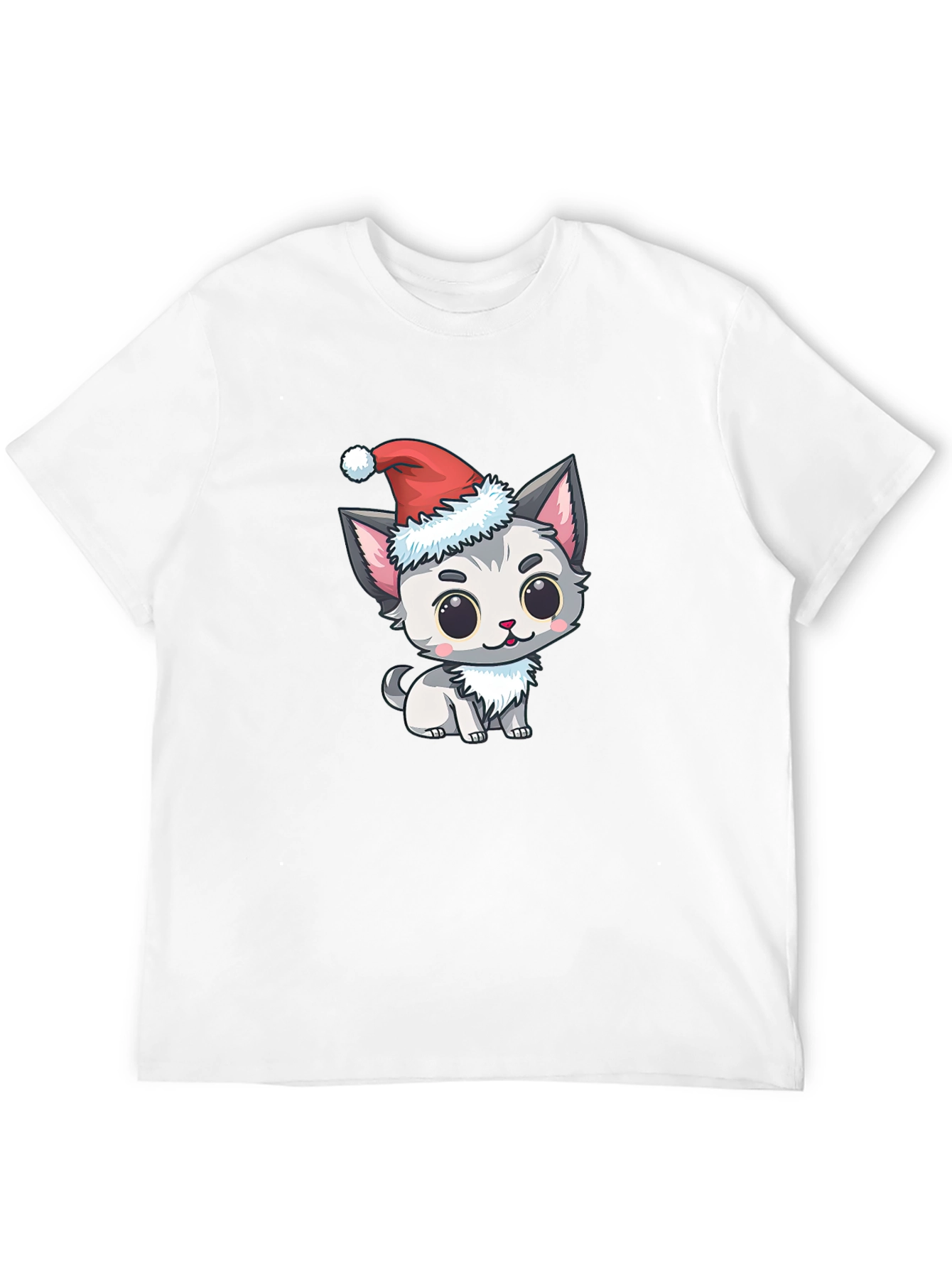 Festive Kitten Tee - Cute Holiday Apparel